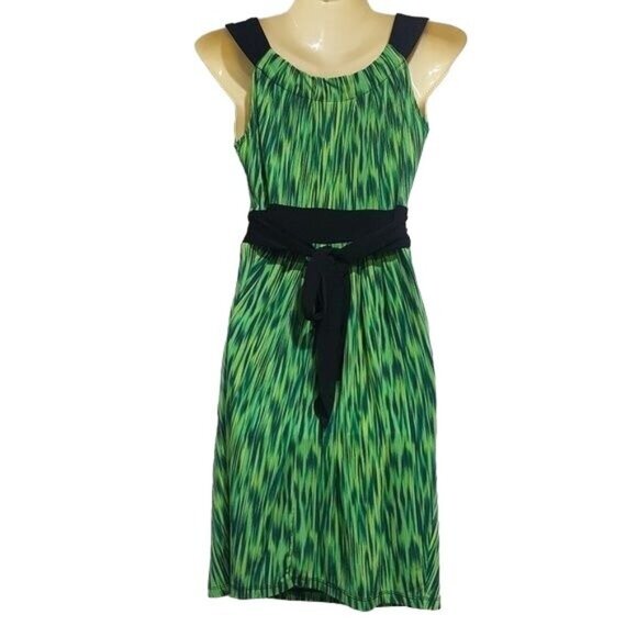 AB Studio Dress‎ Green & Black Sleeveless Size XS - Picture 2 of 7